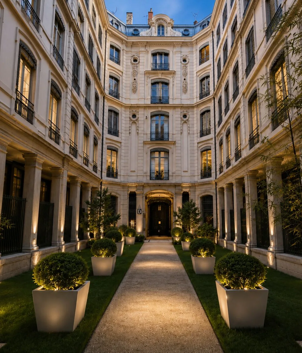 La cour intérieure des bureaux Core Group, dans l’îlot Sainte-Marie à Lyon